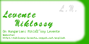 levente miklossy business card